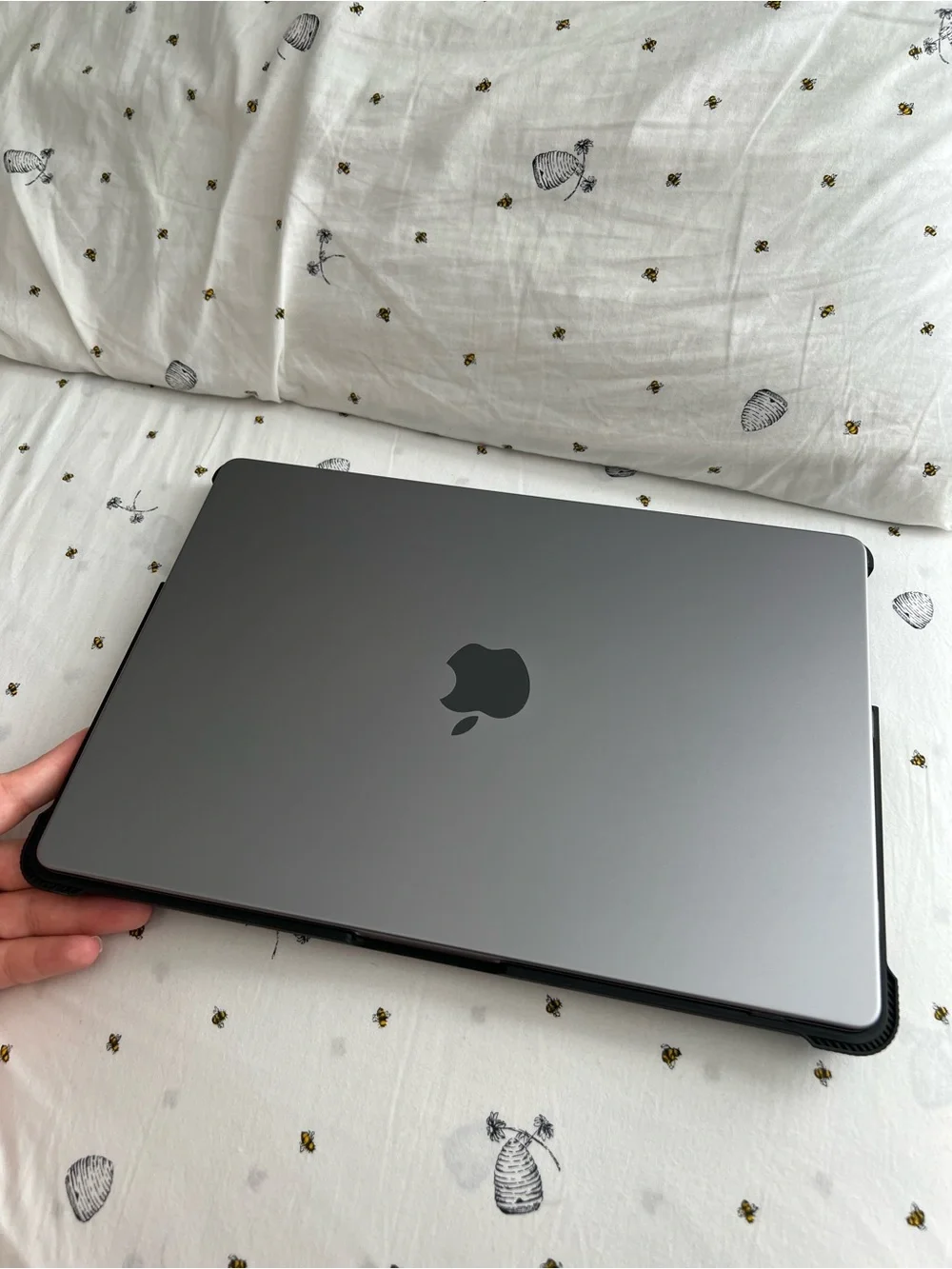 Apple Silver Laptop with Colorful Monsters University Sticker Collection